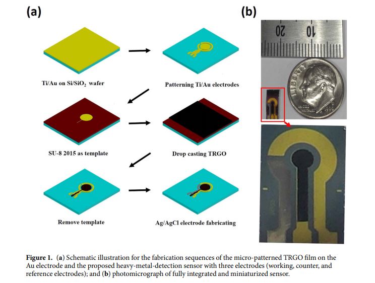 A Fully Integrated and Miniaturized Heavy-metal-detection Sensor Based on Micro-patterned Reduced Graphene Oxide